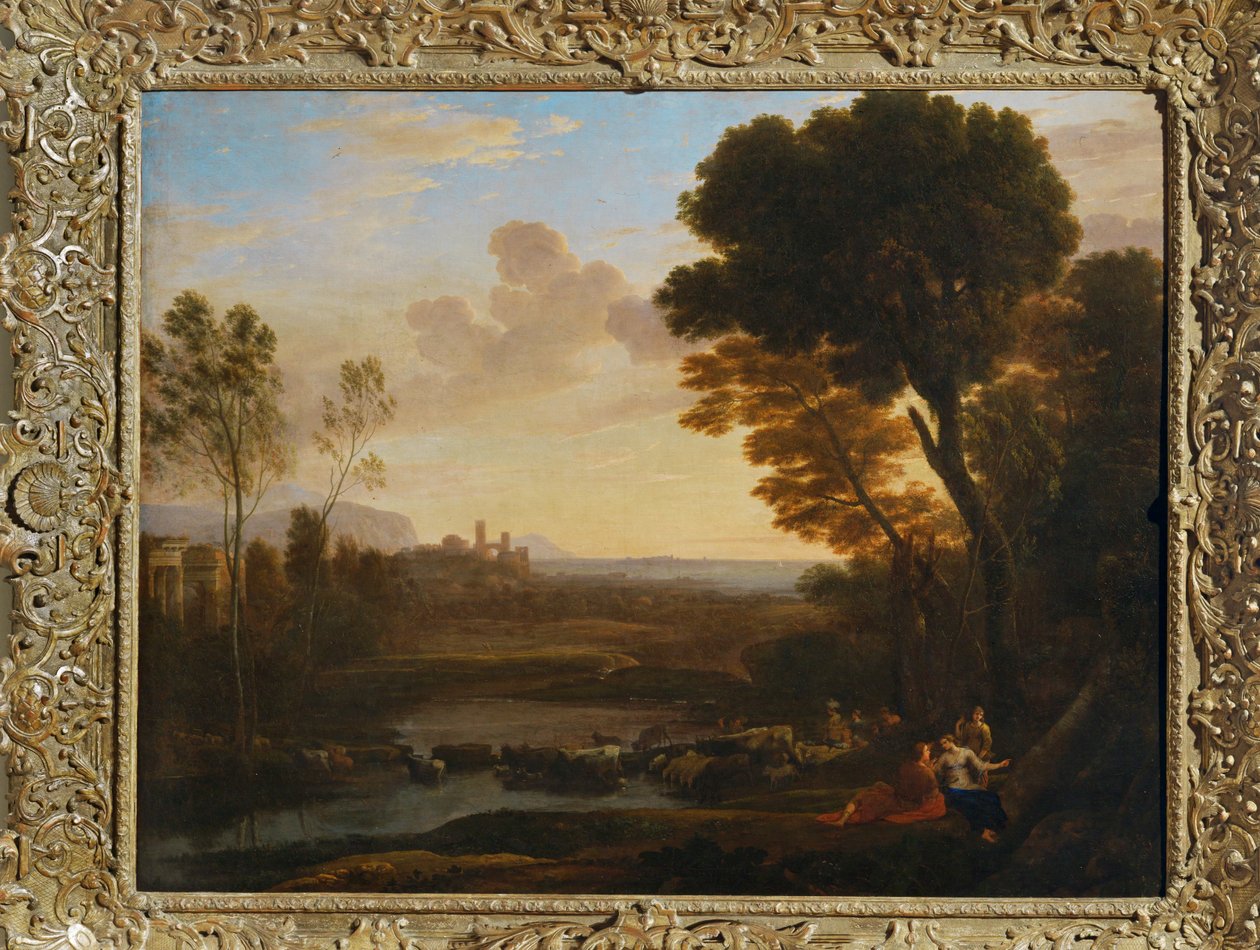 Paisagem com Paris e Oenone, diz o ... de Claude Lorrain (1600 82)