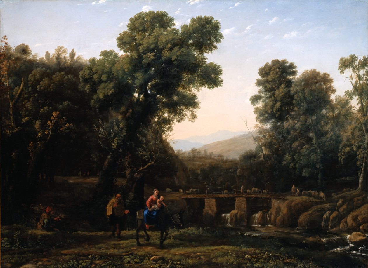 O voo para o Egipto (óleo sobre tela) de Claude Lorrain (1600 82)