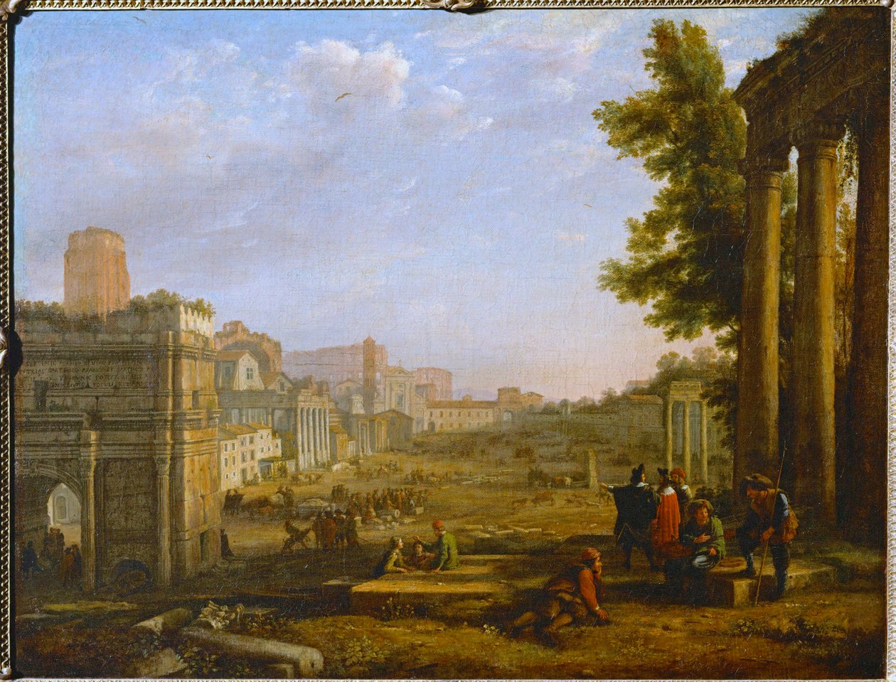 Vue du Campo Vacino - Vista do Campo Vacino, Roma 1636 ... de Claude Lorrain (1600 82)