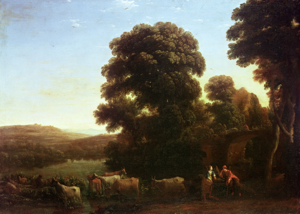 Uma Paisagem Pastoral de Claude Lorrain