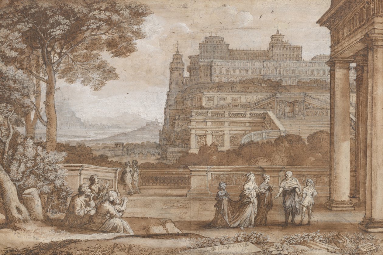 A Rainha Esther aproxima-se do Palácio de Ahasuerus de Claude Lorrain (1600 82)