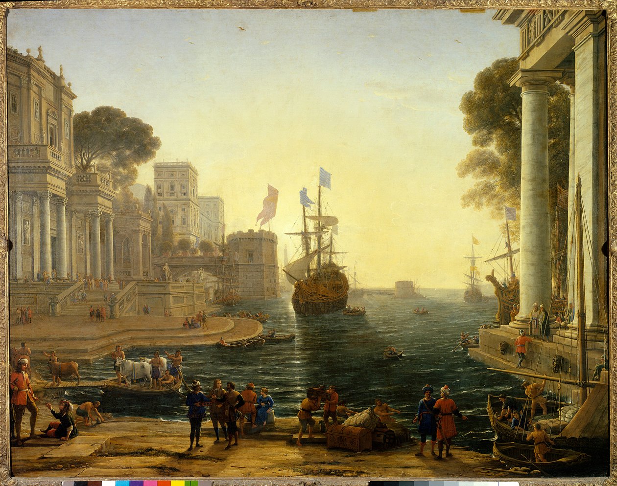 Ulysses dá Chryseis ao pai dele. Óleo sobre tela. Dim: 1,19 x 1,50m. Pintura de Claude Gellee Dit Le Lorrain (1600-1682) de Claude Lorrain
