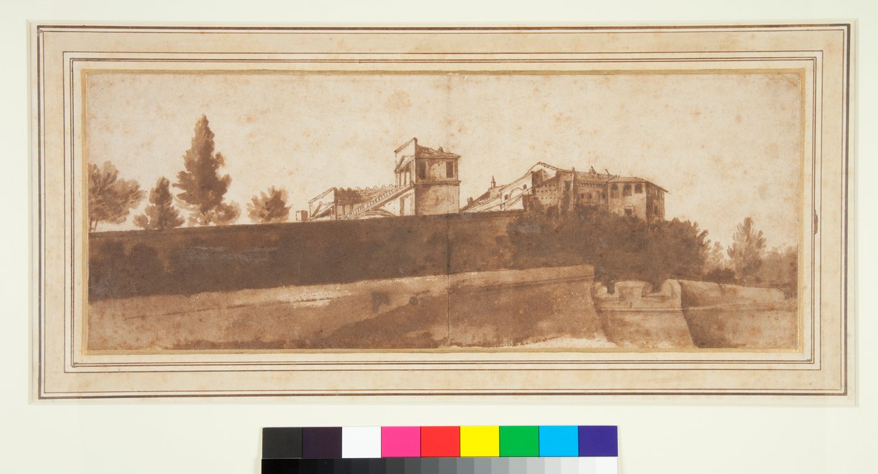 Vista do Miradouro e da Fortificação do Vaticano de Claude Lorrain