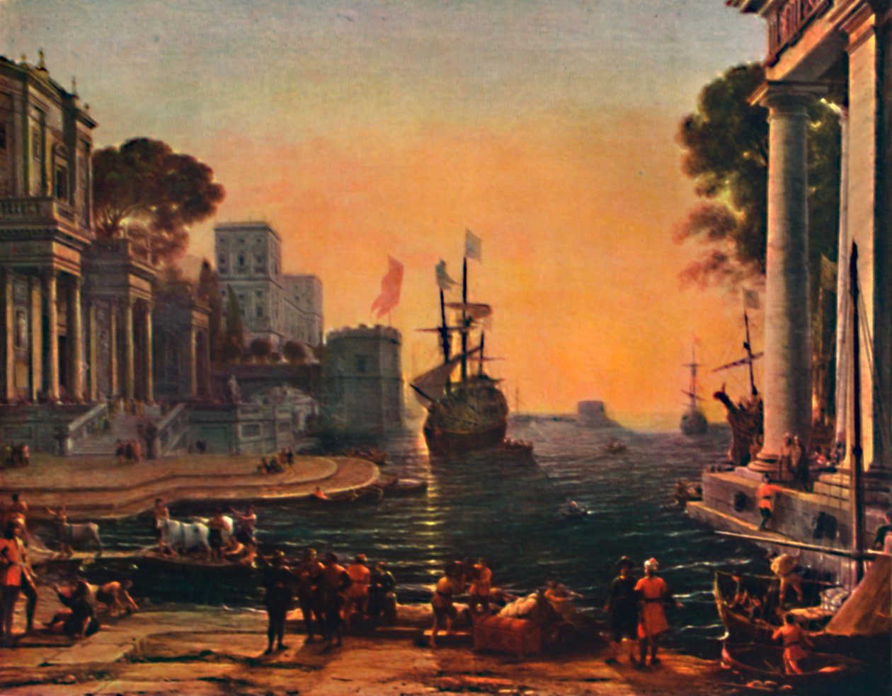 No porto Vista de um porto: Efeito do nevoeiro, século XVII, 1911 de Claude Lorrain