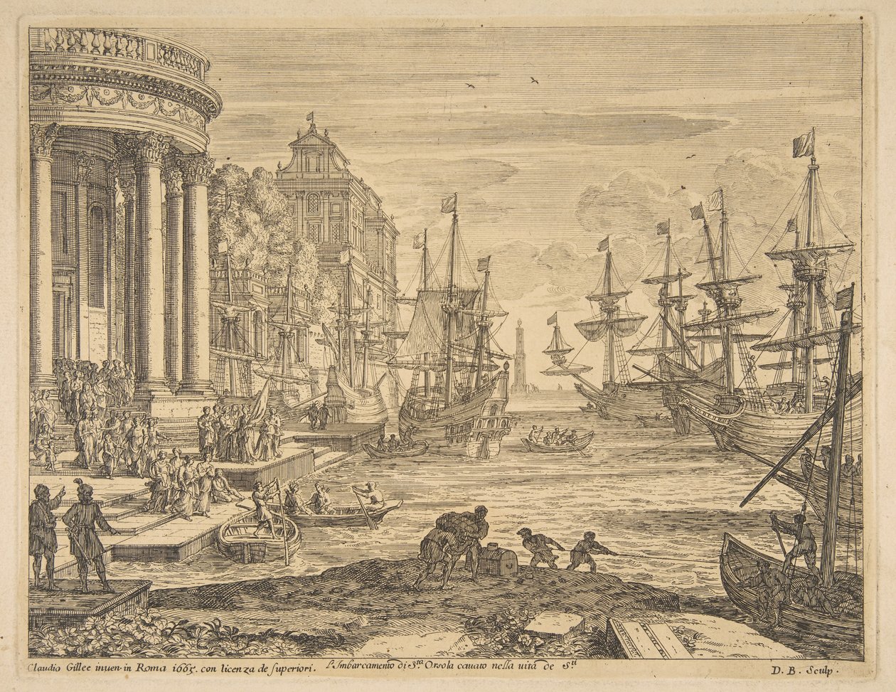 Embarque de Santa Úrsula, 1665. de Claude Lorrain