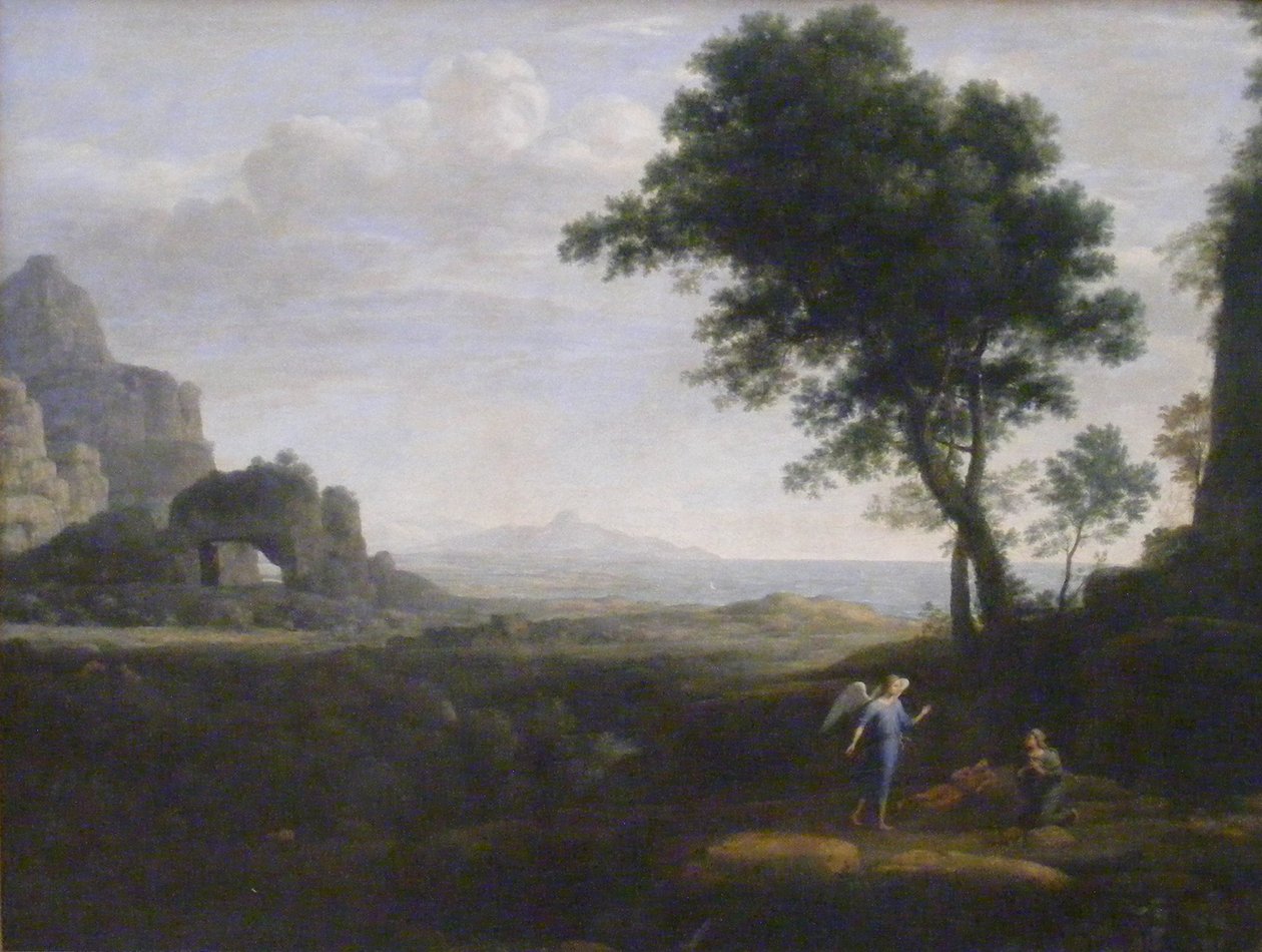Agar e Ismael no deserto de Claude Lorrain