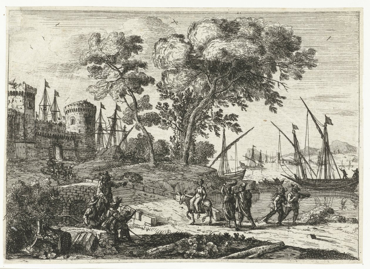 Artista a trabalhar numa paisagem de Claude Lorrain