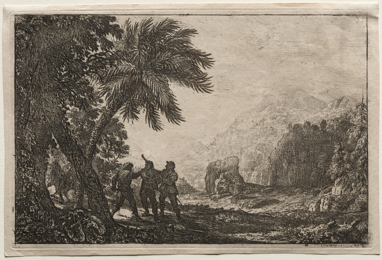 Paisagem com Brigands, 1633. de Claude Lorrain