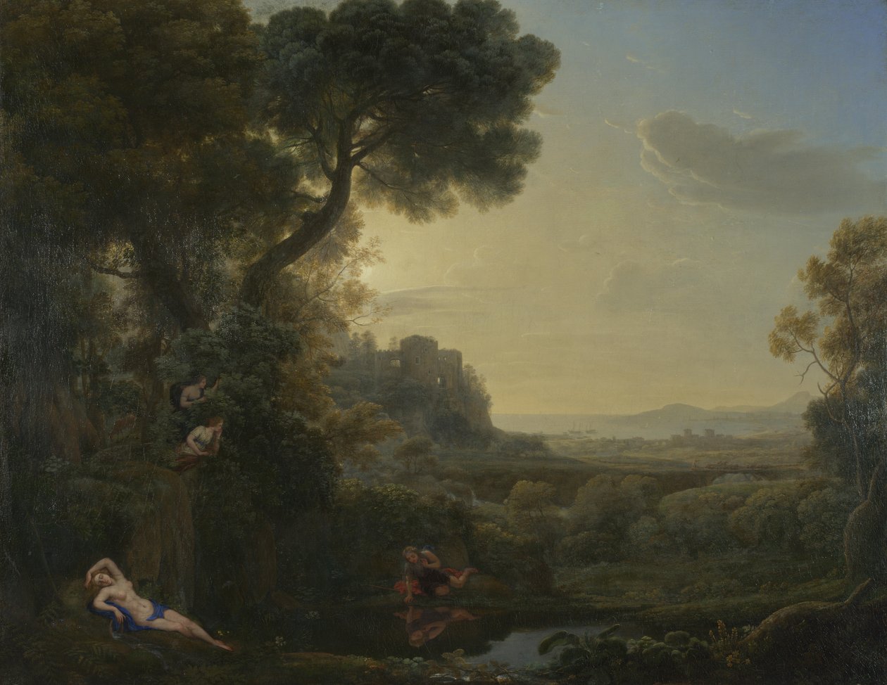 Paisagem com Narciso e Eco, 1644 de Claude Lorrain