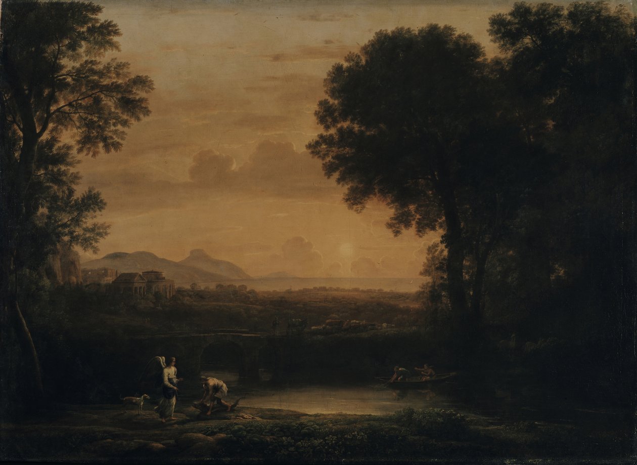 Paisagem com Tobias e o anjo, 1663 de Claude Lorrain