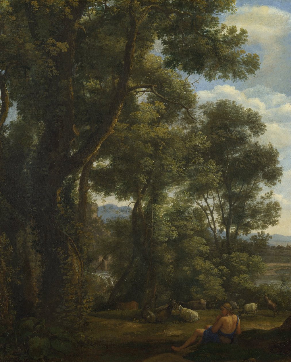 Paisagem com um pastor de cabras e cabras  de Claude Lorrain