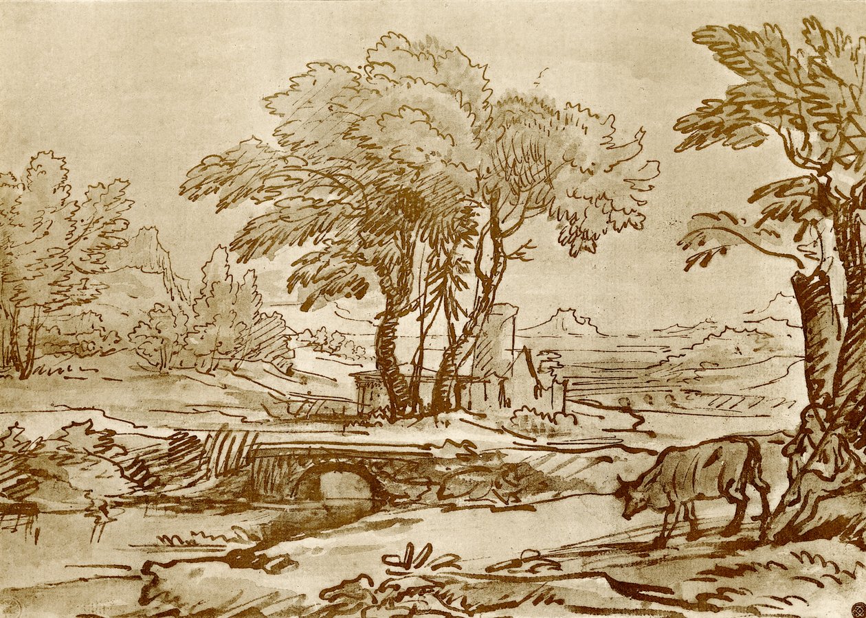 Paisagem com ponte de Claude Lorrain