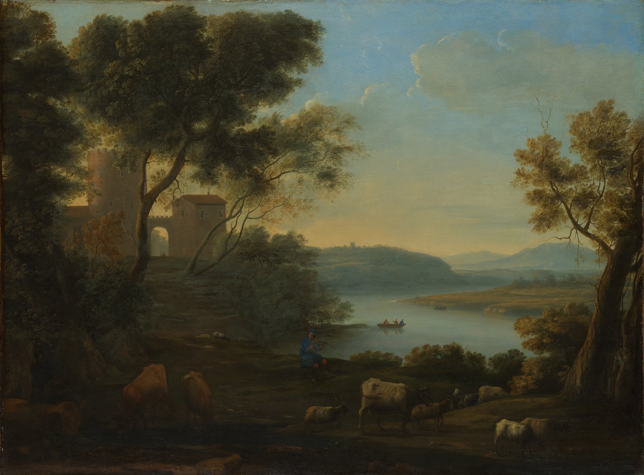 Paisagem Pastoral: O Campagna Romano, ca. 1639 de Claude Lorrain