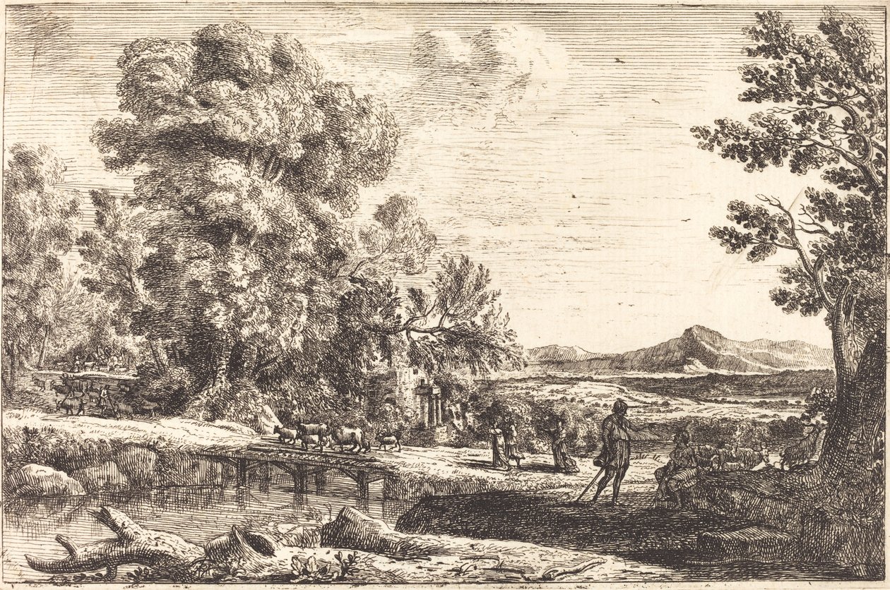 Rebecca e Eliezer (A ponte de madeira) de Claude Lorrain