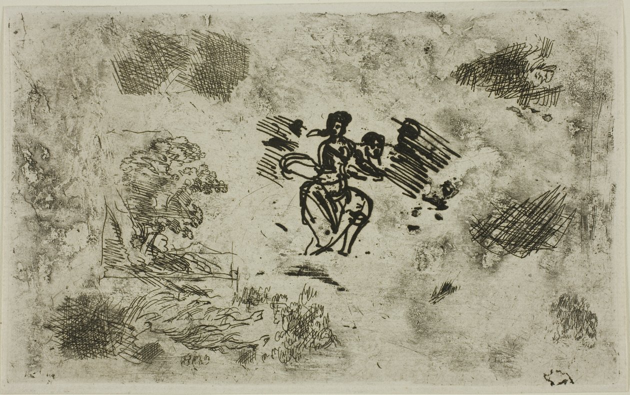 Mulher sentada e outros esboços de Claude Lorrain