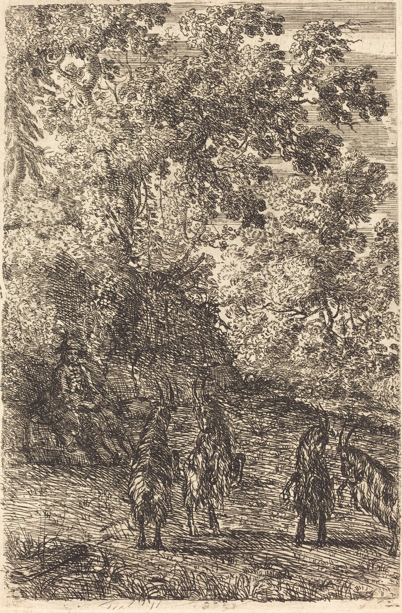 Pastor com quatro cabras (Les quatre chèvres) de Claude Lorrain