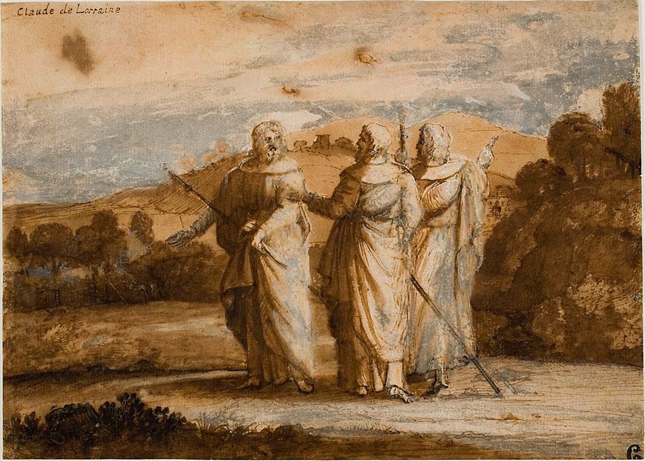 Estudo para peregrinos em Emaús de Claude Lorrain