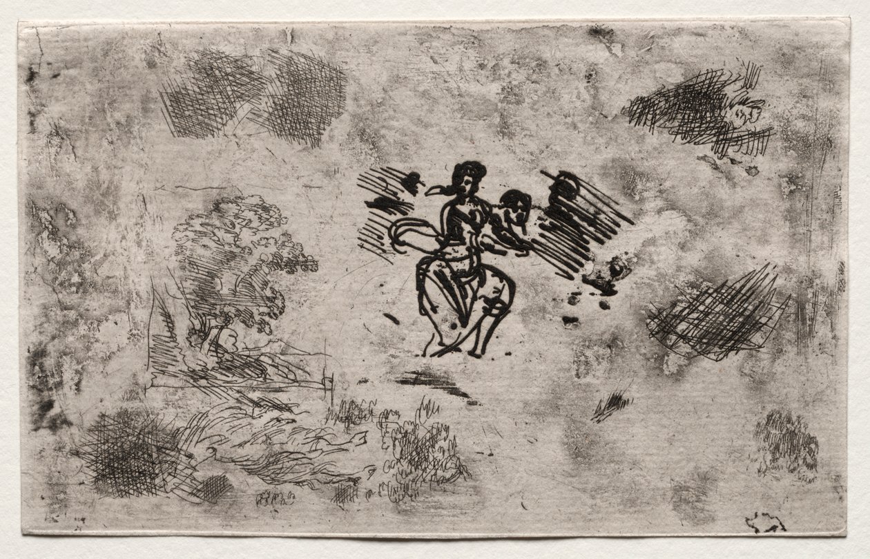 Estudo de uma mulher sentada e outros esboços de Claude Lorrain