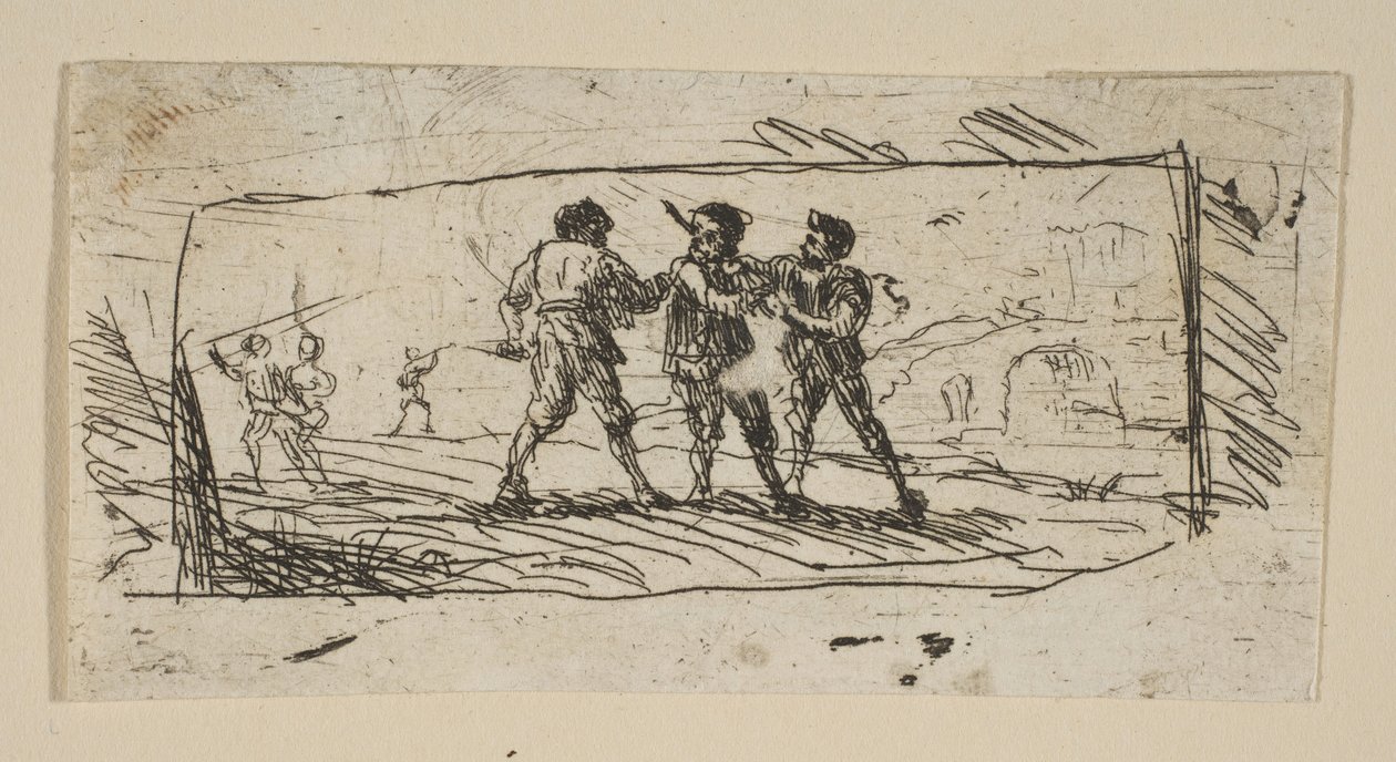 Estude com a Seção Inferior de Brigands, ca. 1633 de Claude Lorrain