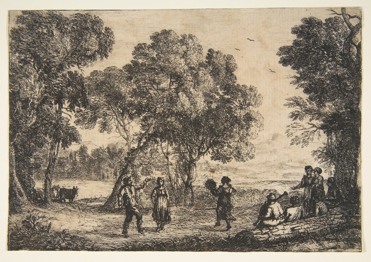 O prato de dança country, ca. 1637 de Claude Lorrain