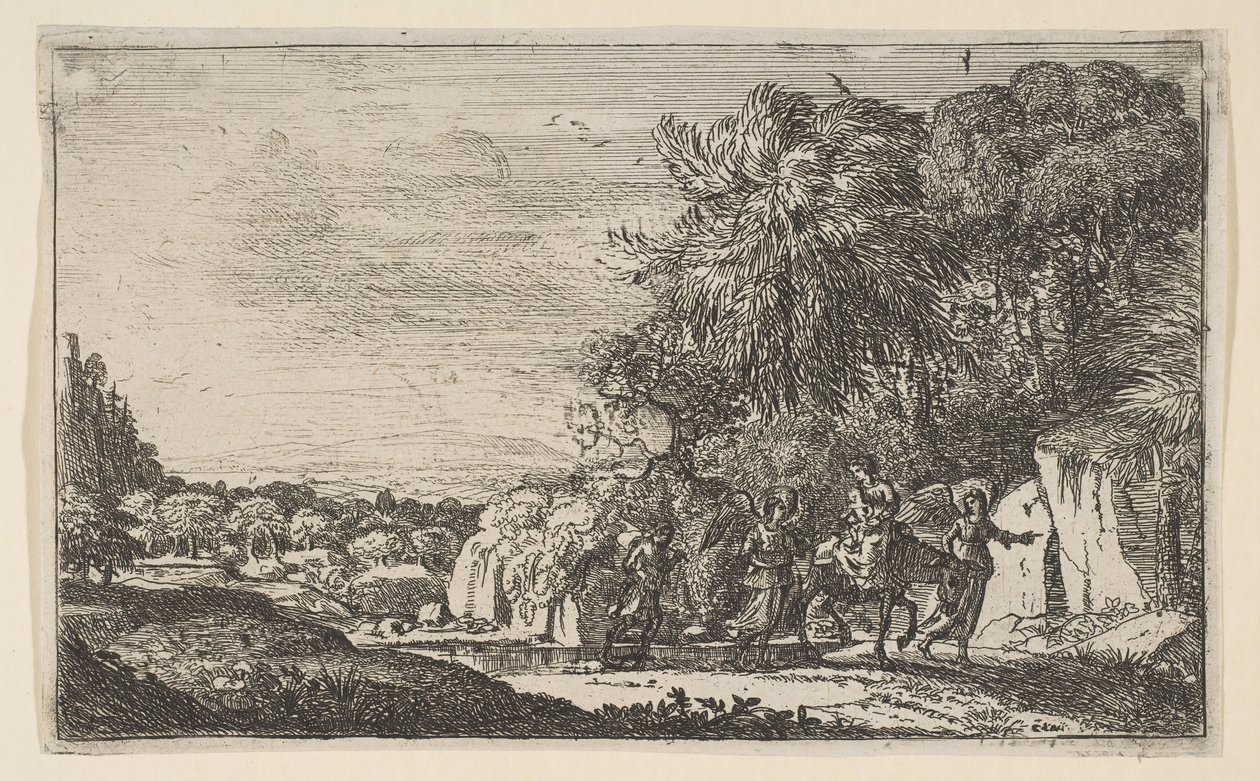 A fuga para o Egito, ca. 1630-31. de Claude Lorrain