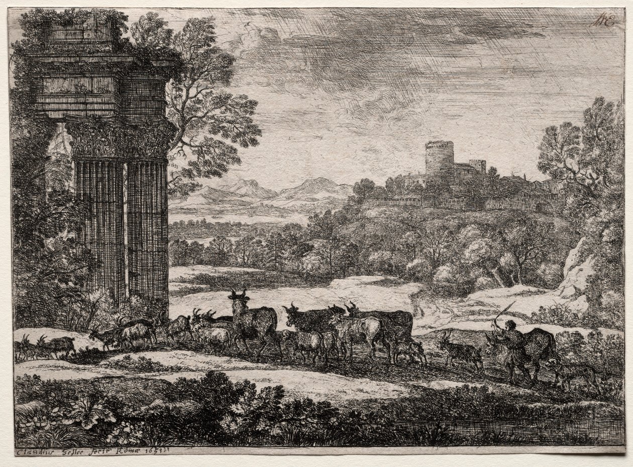 O rebanho que retorna no clima de tempestade, 1651. de Claude Lorrain