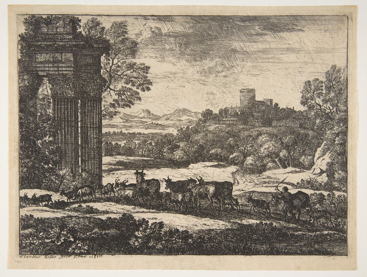 O rebanho que retorna em caso de tempestade, ca. 1650-51. de Claude Lorrain