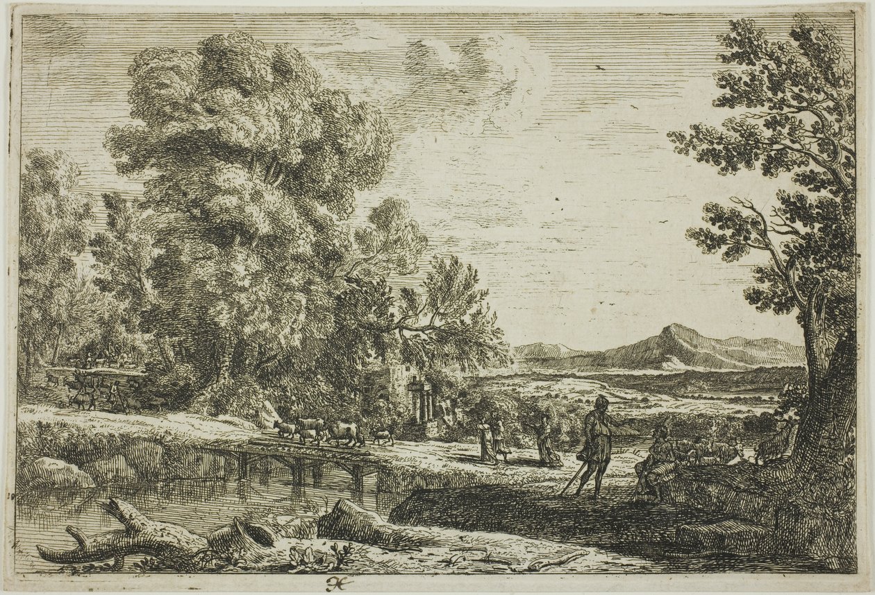 A Ponte de Madeira (Rebecca e Eliezer) de Claude Lorrain