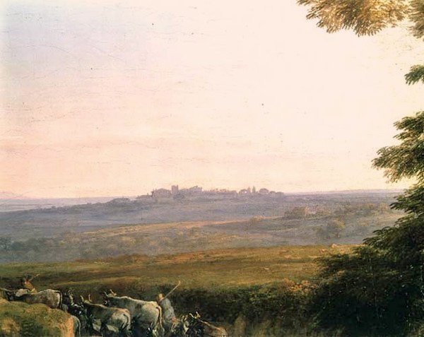 Paisagem com Cowherds (detalhe) de Claude Lorrain
