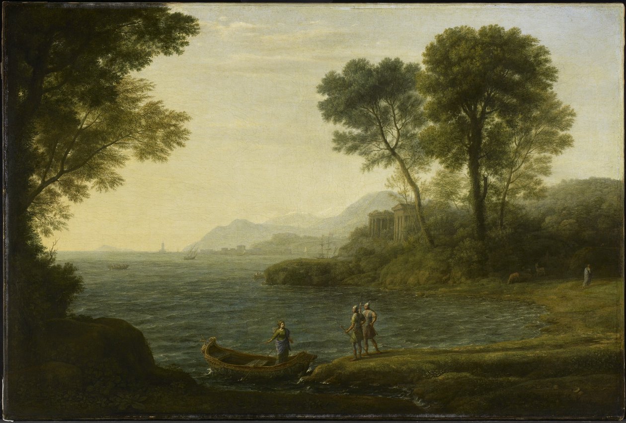 O embarque de Carlo e Ubaldo, 1667 de Claude Lorrain
