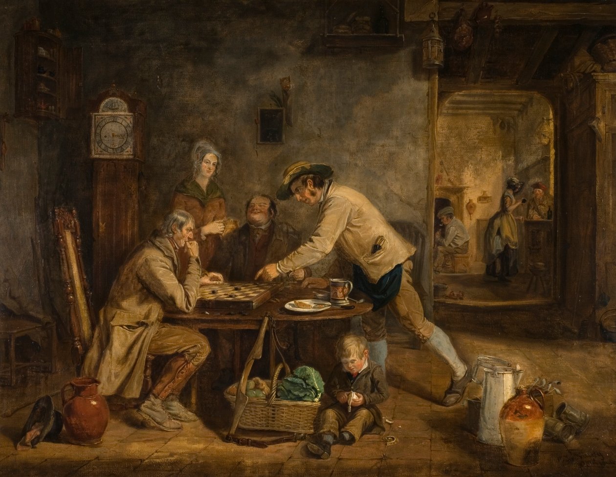 Os Jogadores de rascunho, 1844 de Claude Lorraine R.W Nursey