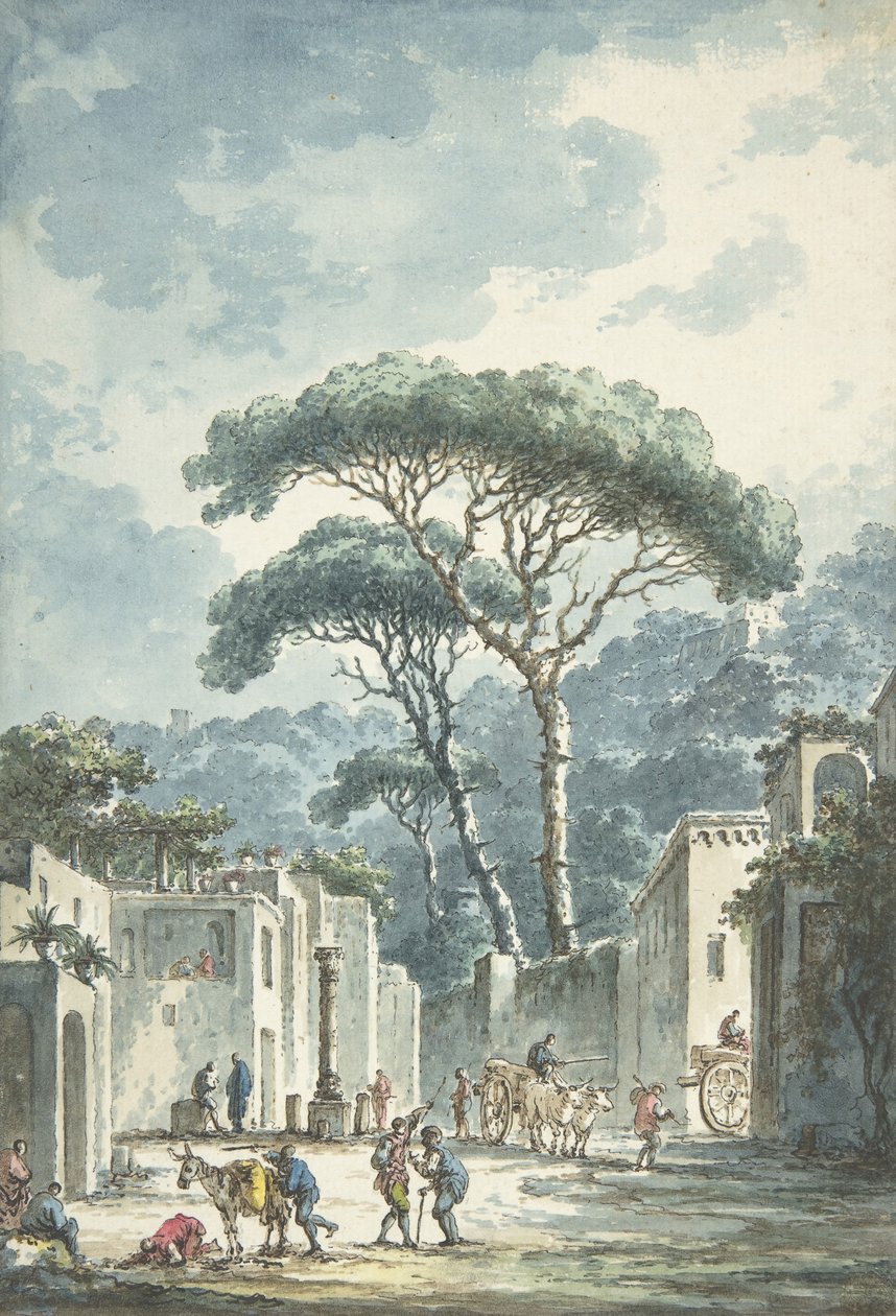 Estrada de acesso à Gruta de Posillipo, século XVIII. de Claude Louis Chatelet