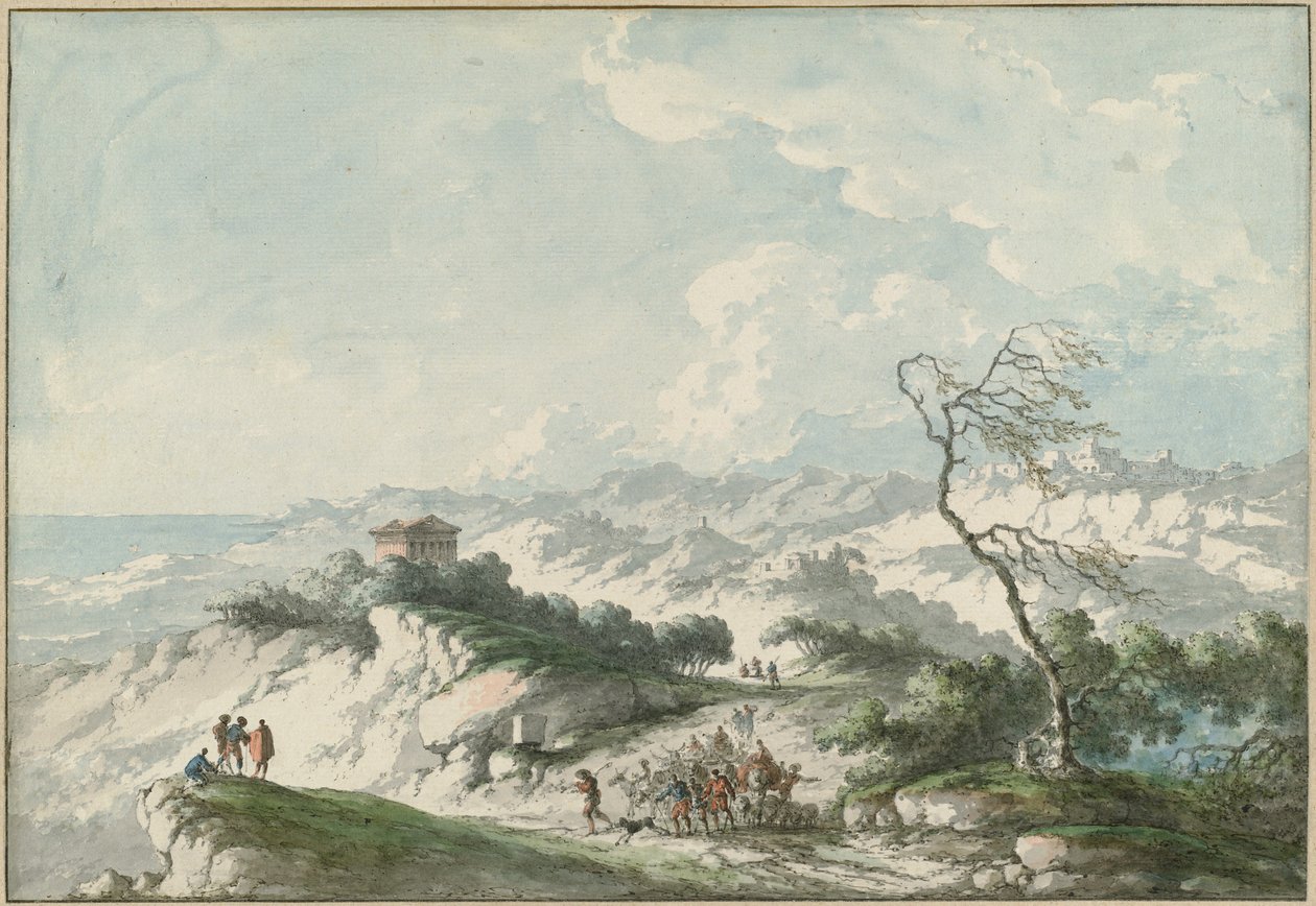 Segunda vista da zona rural de Agrigento de Claude Louis Chatelet
