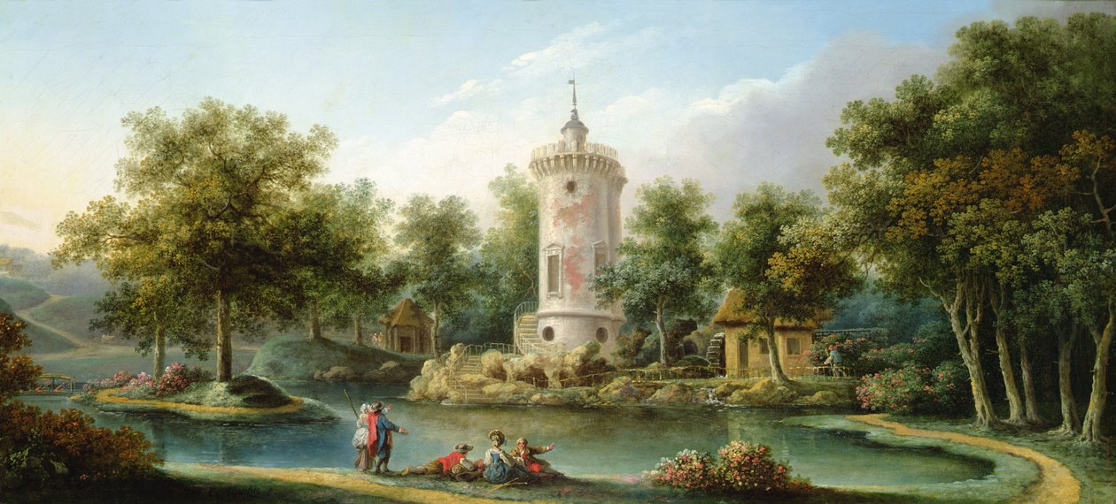 A excursão de Marlborough no jardim das senhoras, Bellevue de Claude Louis Chatelet