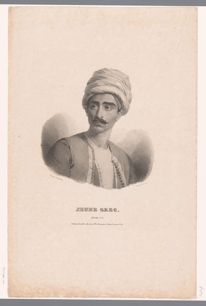 Retrato de um jovem grego
Jeune Grec (título sobre o objecto)
Études (título da série sobre o objecto) de Claude Marie Dubufe