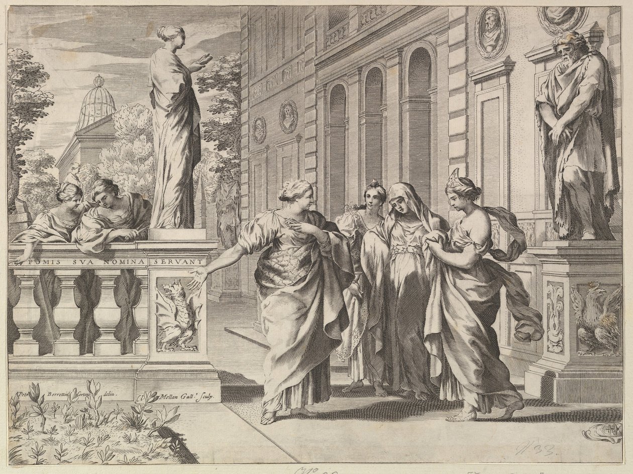 Alegoria em homenagem ao Colégio Romano Fundado pela Família Borghese, 1615-88. de Claude Mellan
