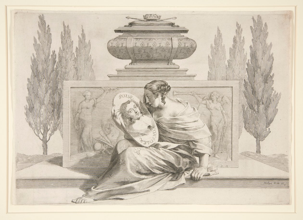 Alegoria da Morte da Rainha (Ana da Áustria) de Claude Mellan