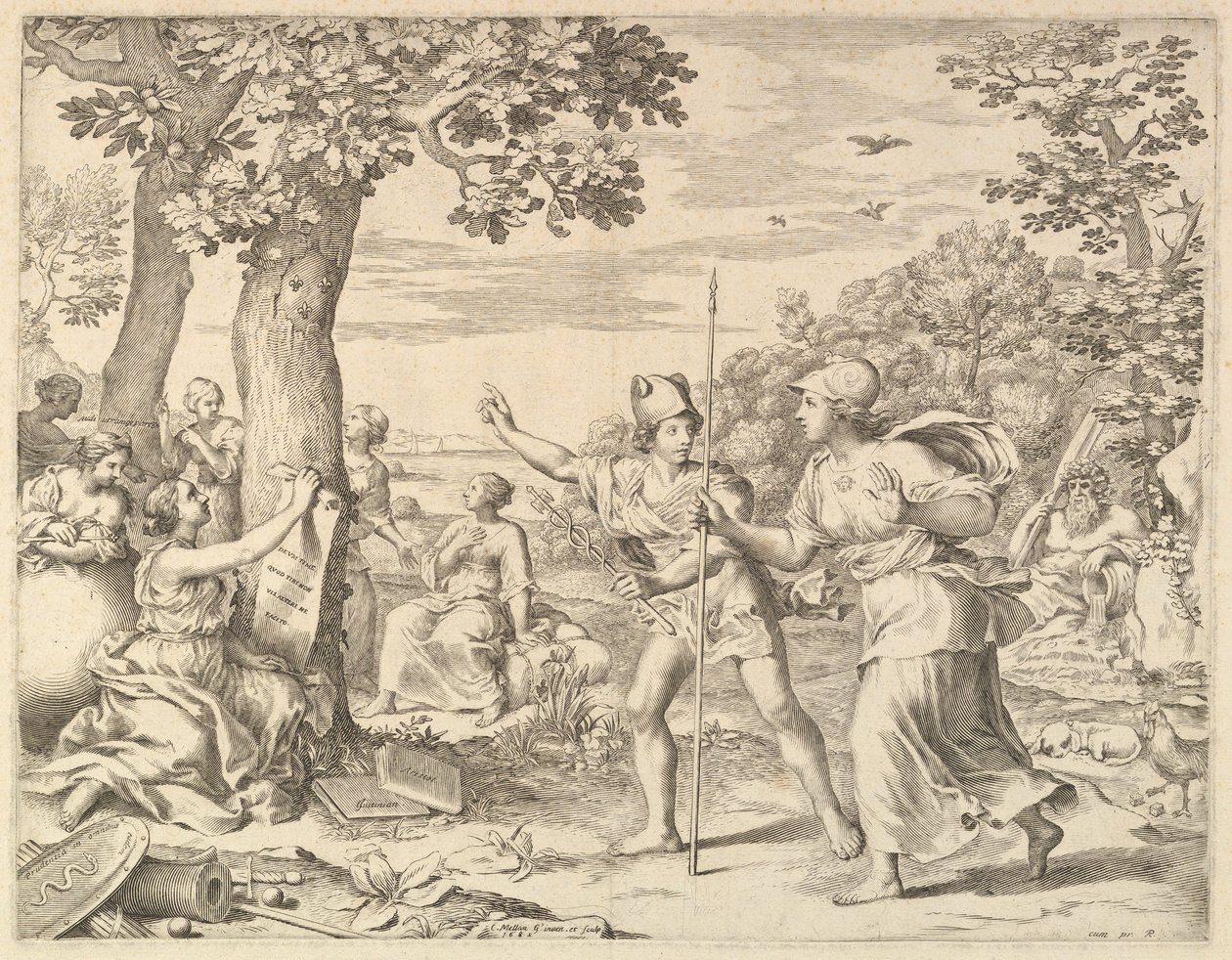Alegoria sobre o bom governo na França, 1685. de Claude Mellan