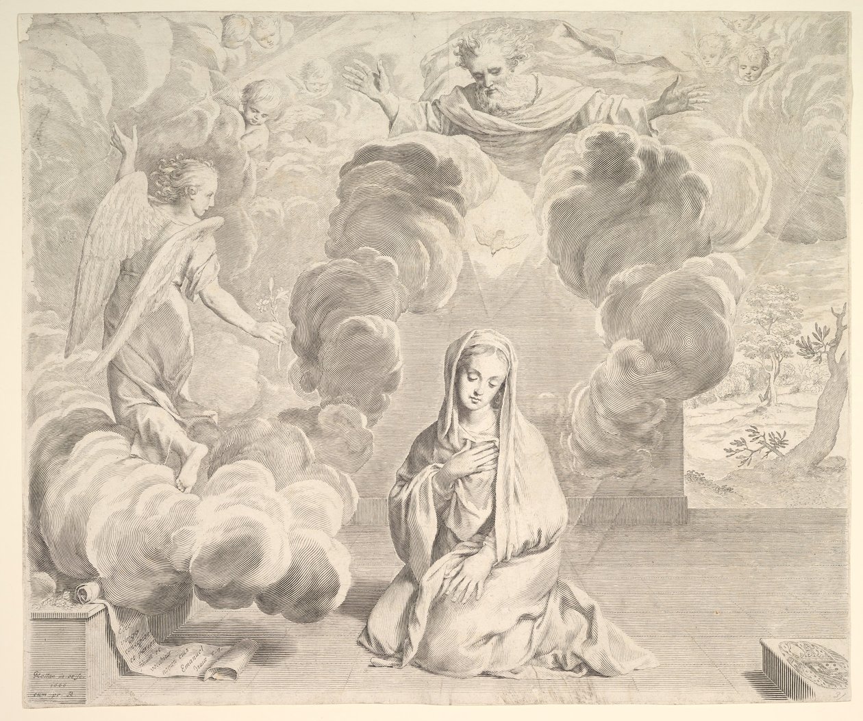 Anunciação, 1666. de Claude Mellan