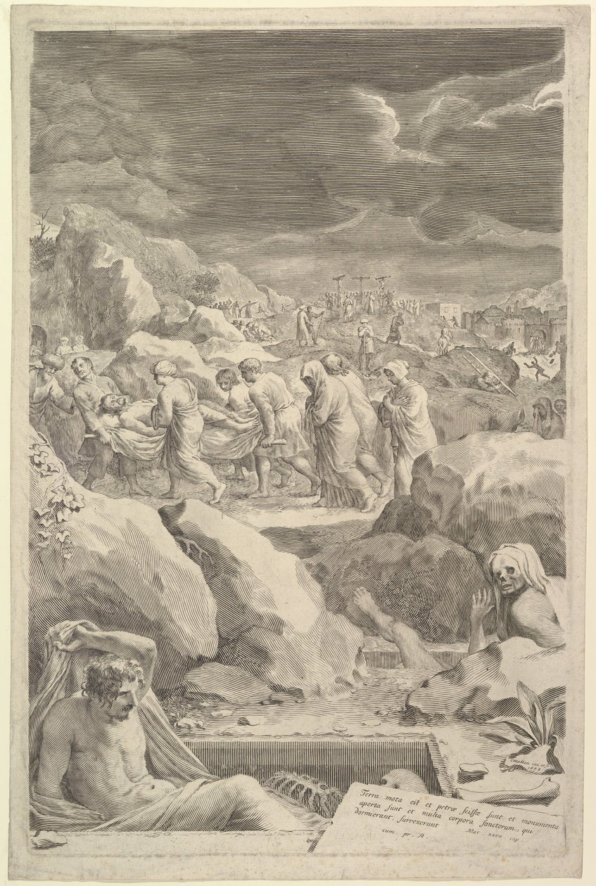 Enterro de Procissão de Cristo, 1678. de Claude Mellan