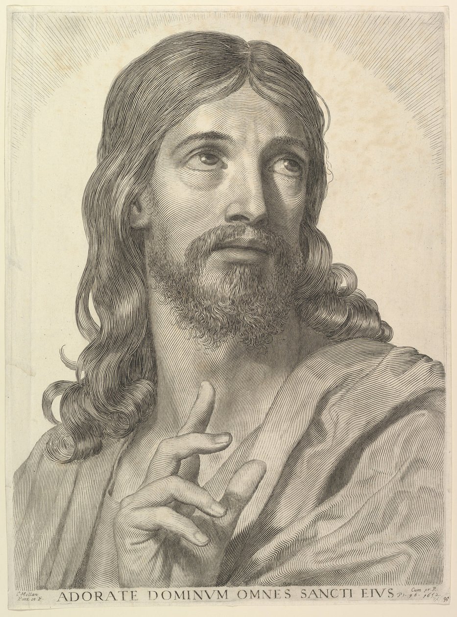 Busto do Cristo Adulto, 1652. de Claude Mellan