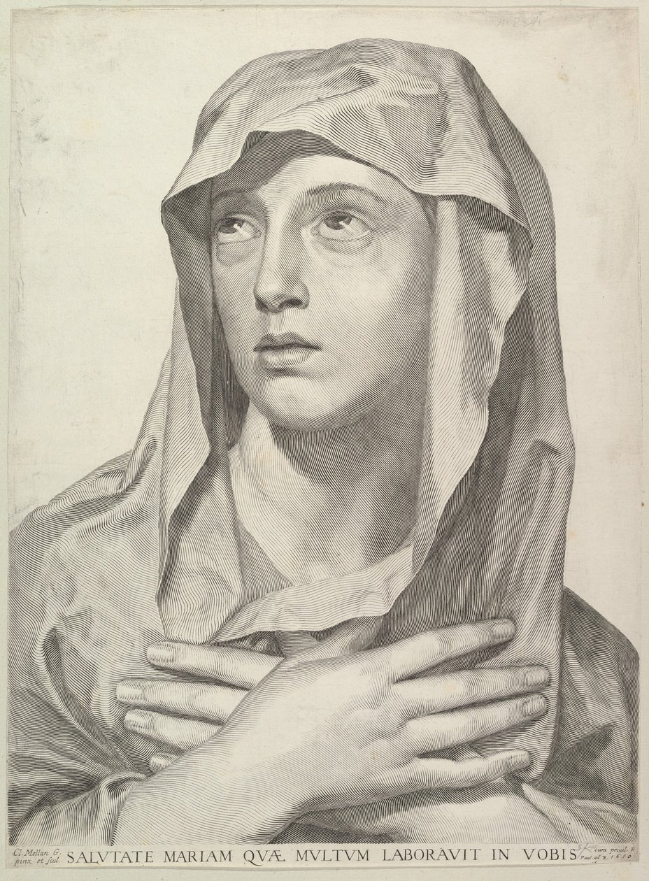 Busto da Virgem, 1650. de Claude Mellan