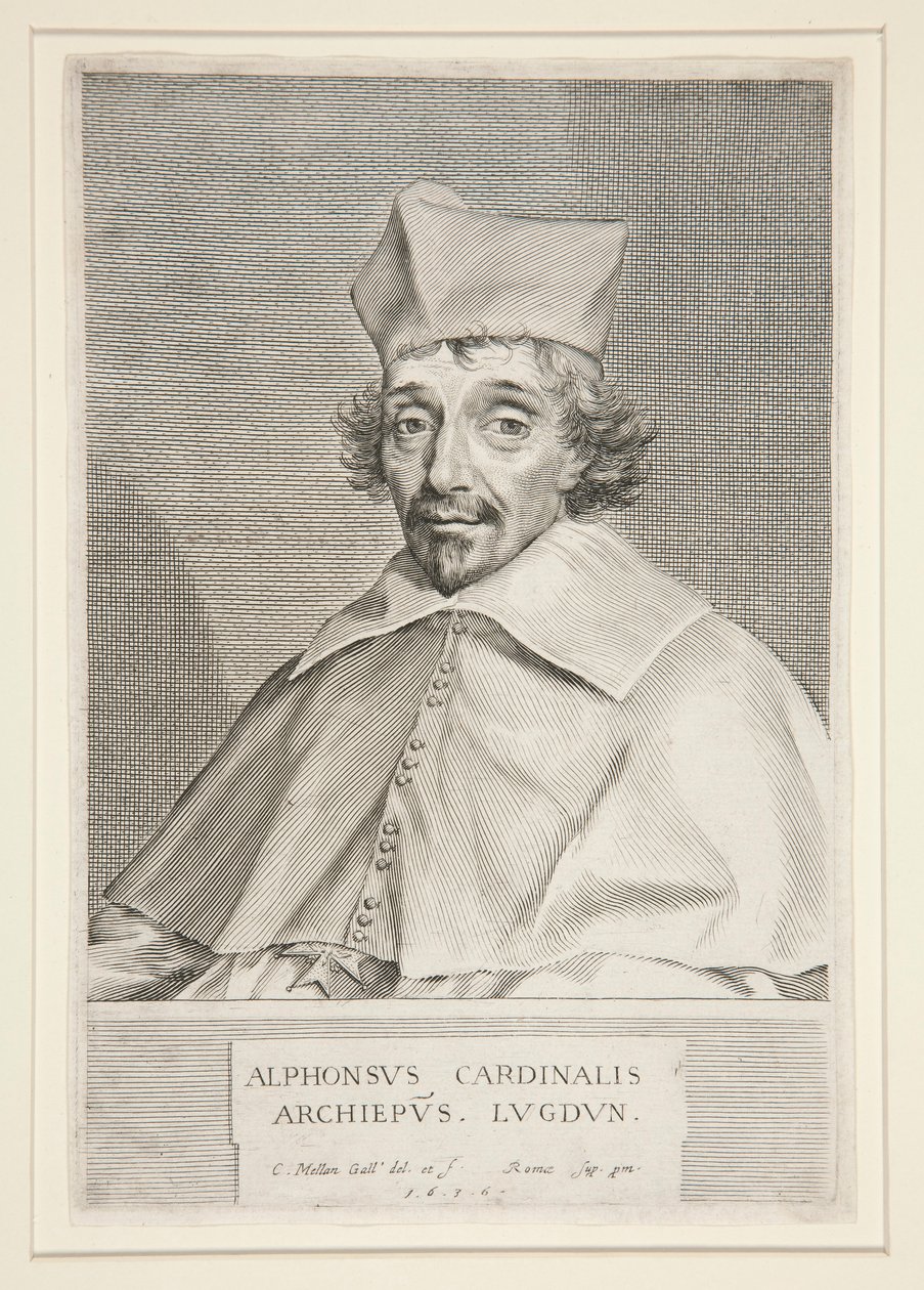Cardeal Alphonse de Plessis de Richelieu (irmão do famoso Cardeal) de Claude Mellan