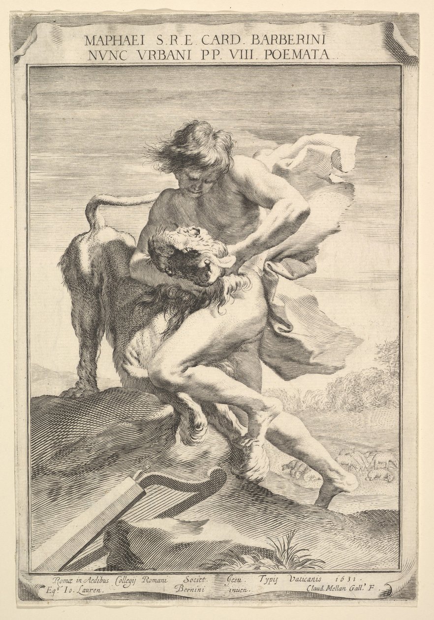 David estrangulando o leão, 1631. de Claude Mellan