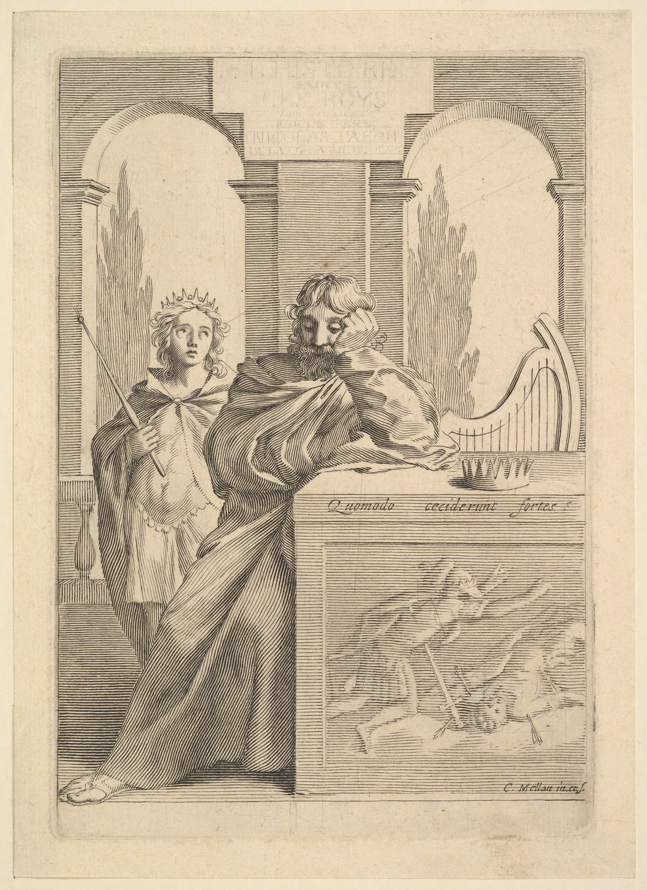 David: Página de título de Talon, LHistoire sainte, III, 1645. de Claude Mellan