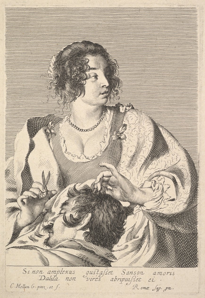 Delilah corte Samsons cabelo. de Claude Mellan