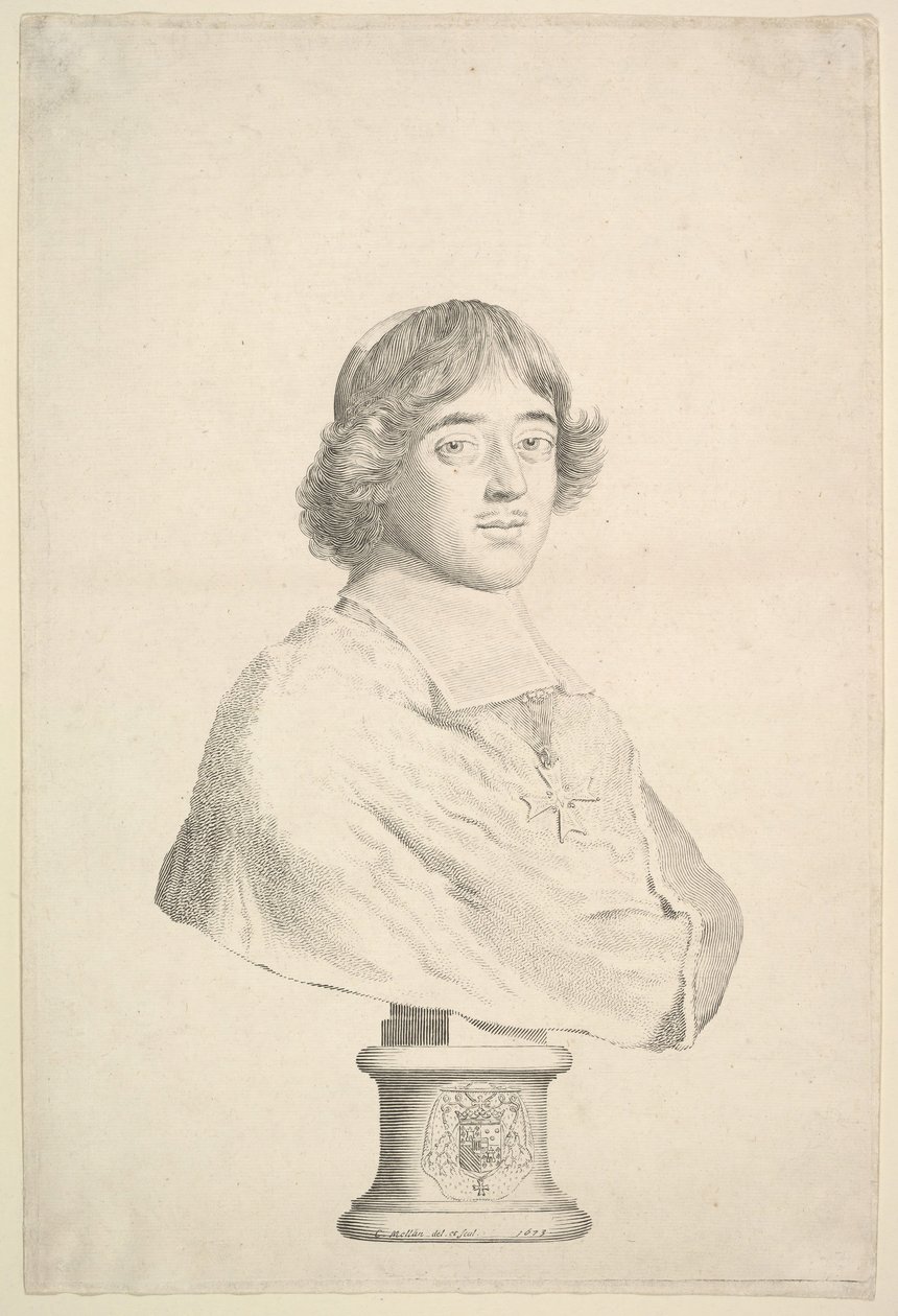 Emmanuel-Théodose de La Tour dAuvergne, duc dAlbret e cardeal de Bouillon, 1673. de Claude Mellan