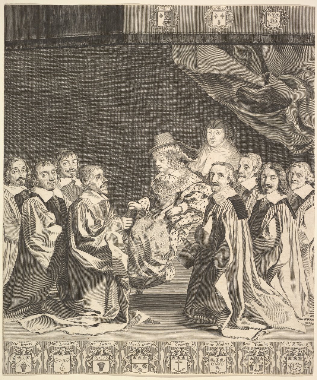 Frontispício: As Ordenanças Reais, ca. 1644 de Claude Mellan