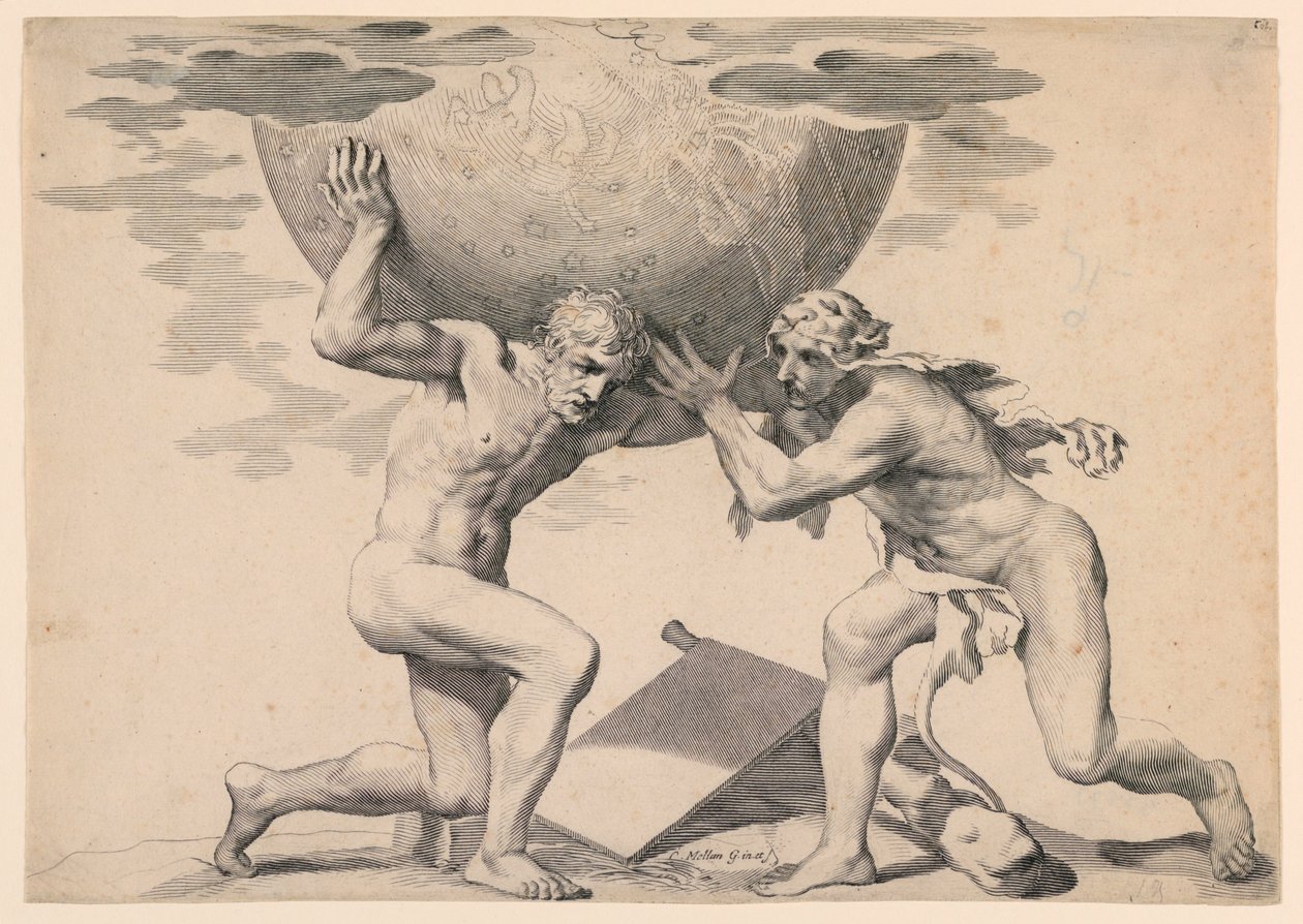 Hércules e Atlas de Claude Mellan