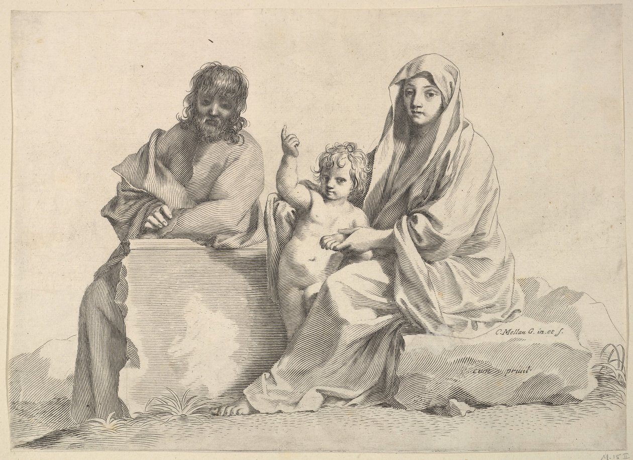 Familia sagrada. de Claude Mellan